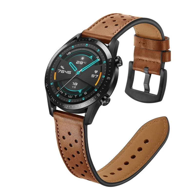 Schön Huawei Watch GT 2 46mm Echtes Leder armband