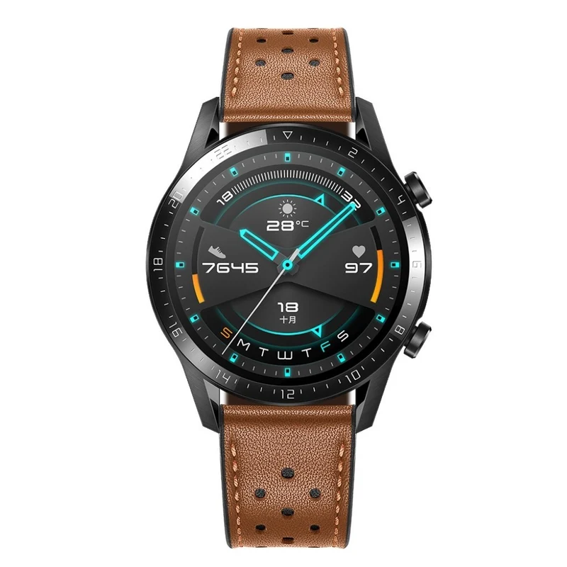 Schön Huawei Watch GT 2 46mm Echtes Leder armband