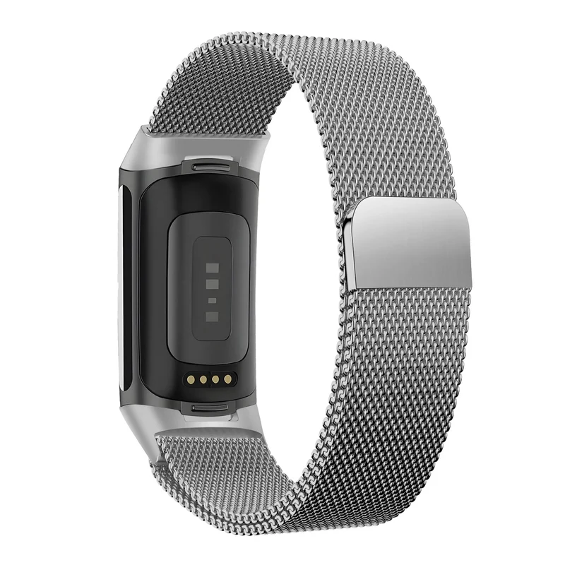 Bandz Fitbit Charge 6 Milanese Loop Armband (Silber)