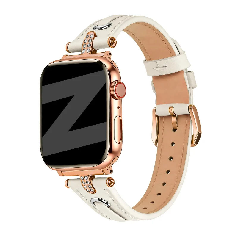 Bandz Apple Watch Lederarmband 'T-Belt' (Beige)