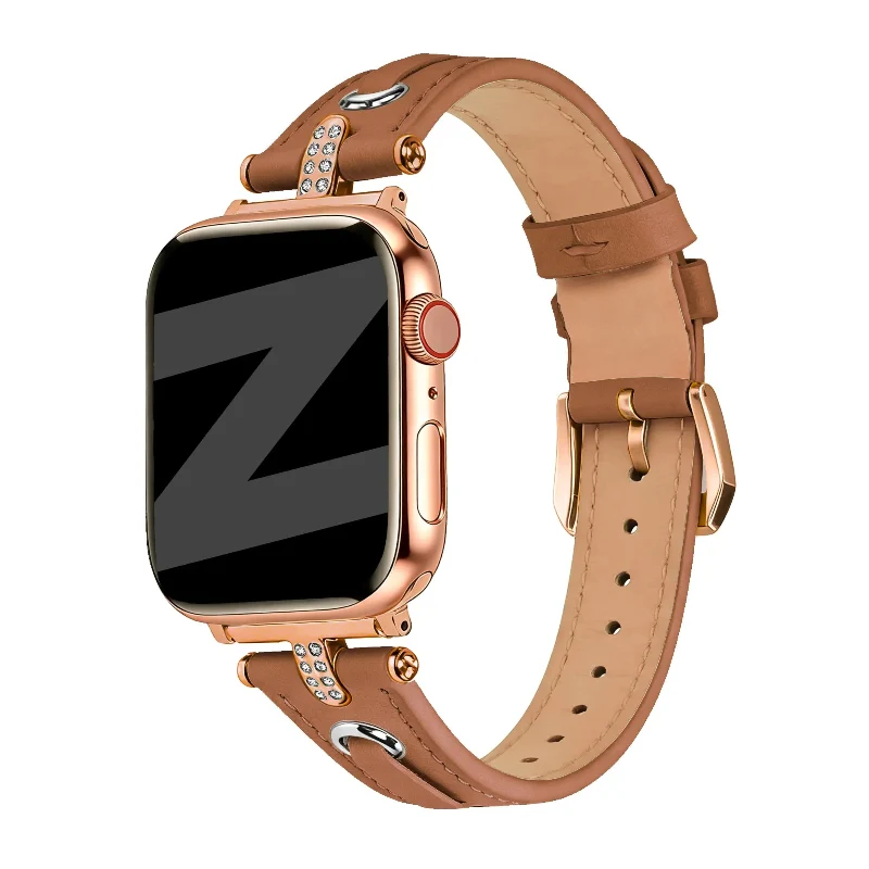 Bandz Apple Watch Lederarmband 'T-Belt' (Braun)