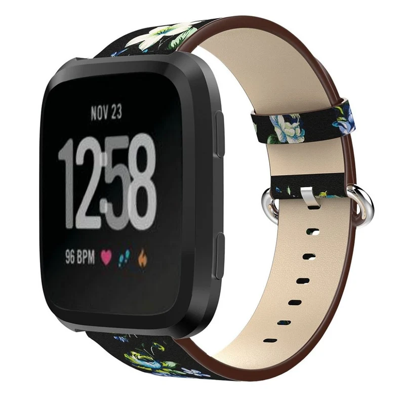 Reizend Fitbit Versa Echtes Leder armband