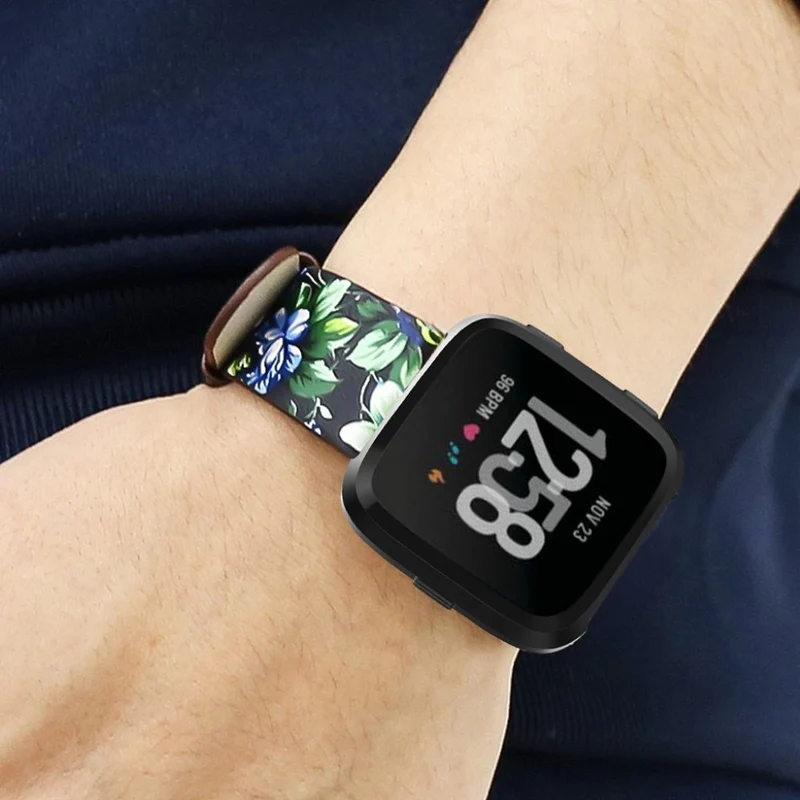Reizend Fitbit Versa Echtes Leder armband