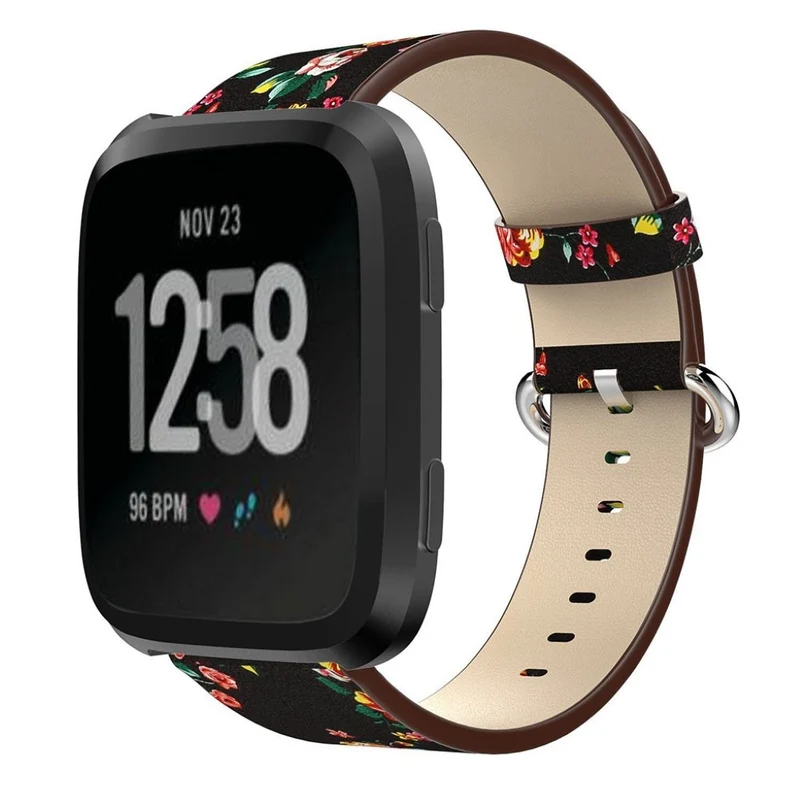 Reizend Fitbit Versa Echtes Leder armband