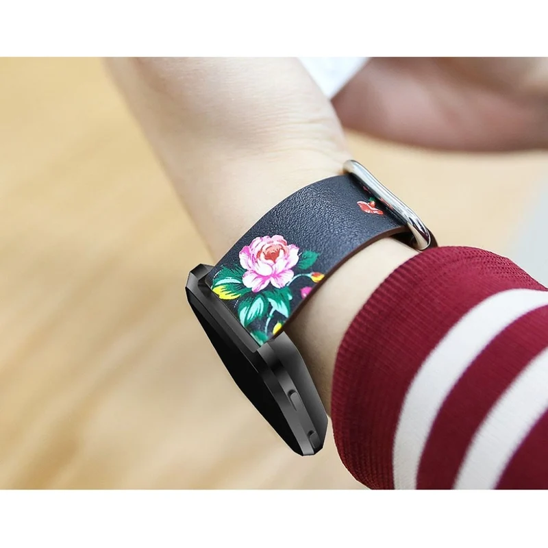Reizend Fitbit Versa Echtes Leder armband
