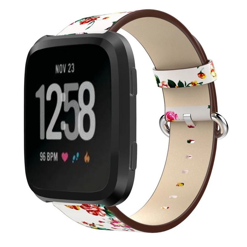 Reizend Fitbit Versa Echtes Leder armband