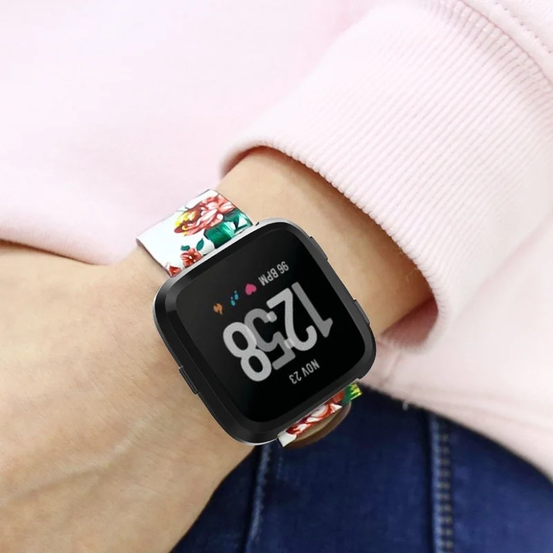 Reizend Fitbit Versa Echtes Leder armband