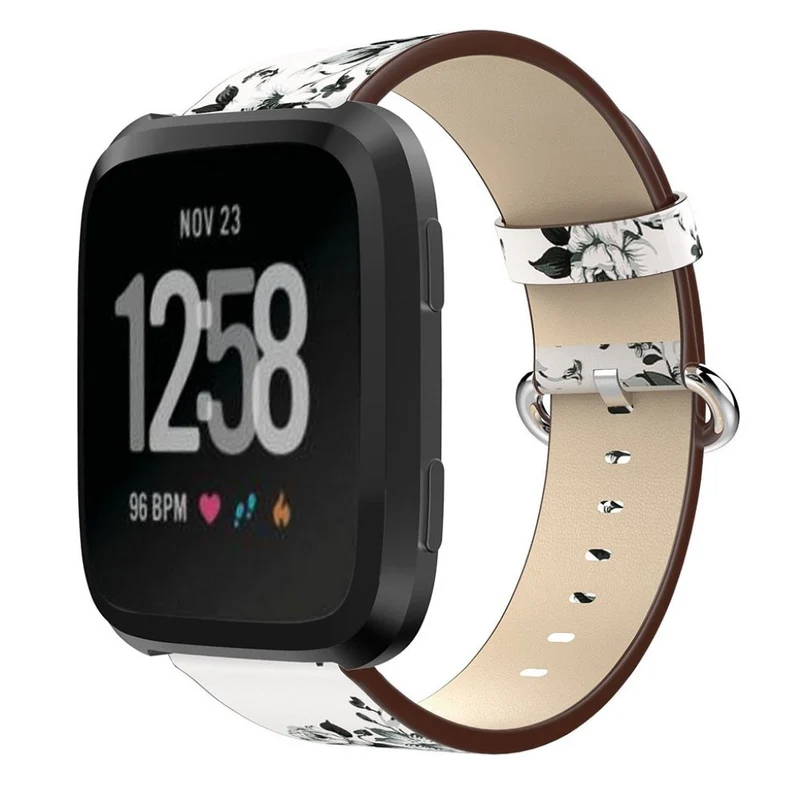 Reizend Fitbit Versa Echtes Leder armband