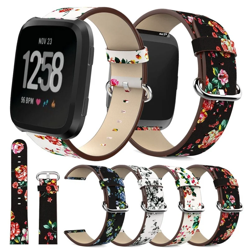 Reizend Fitbit Versa Echtes Leder armband