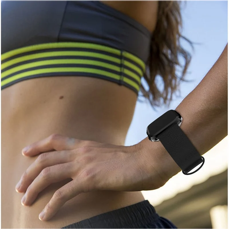 Bequem Fitbit Versa Echtes Leder armband