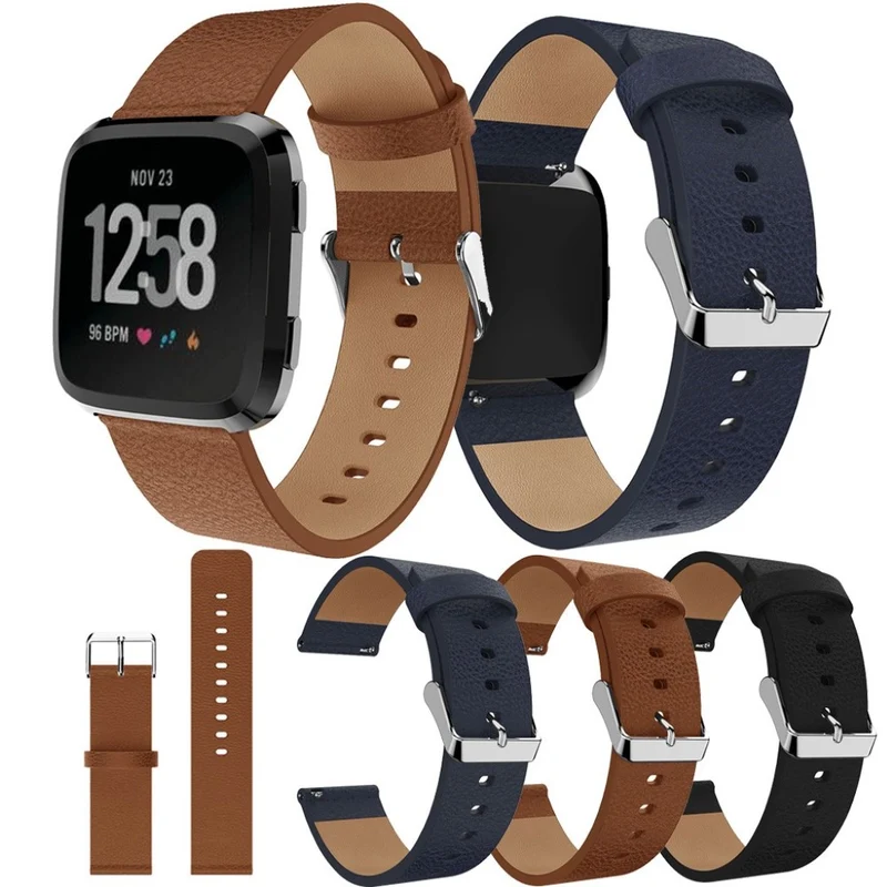 Bequem Fitbit Versa Echtes Leder armband