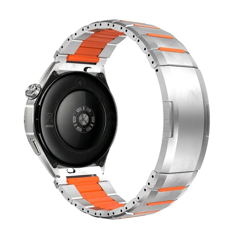 Garmin GTR 3 Pro 'One Push' Stahl-Hybridarmband (Titan/Orange)