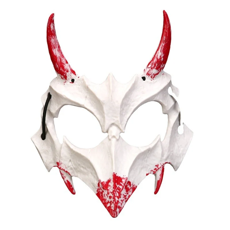 Halbgesichtsmaske mit fletschenden Vampirzähnen und verstellbarem Gummiband