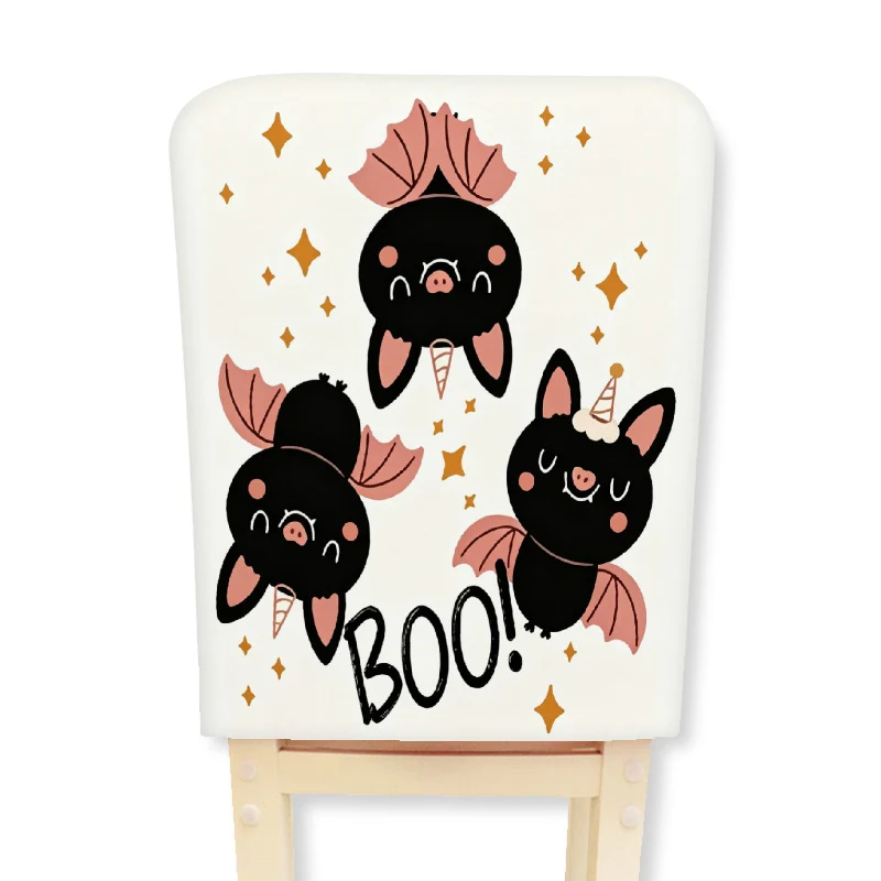 Gepolsterte Stuhlrücken-Abdeckung mit Halloween-Illustration und Spinnennetz-Design