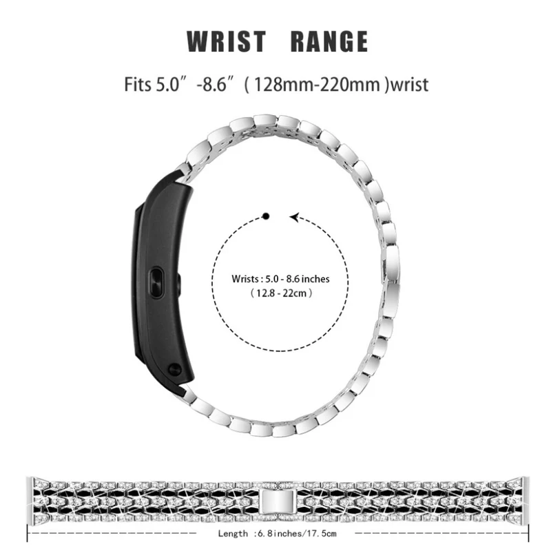 Modisch Huawei TalkBand B5 Metall und Strass armband