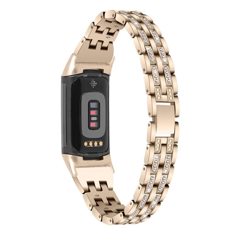 Auffallend schön Fitbit Charge 5 Metall und Strass armband