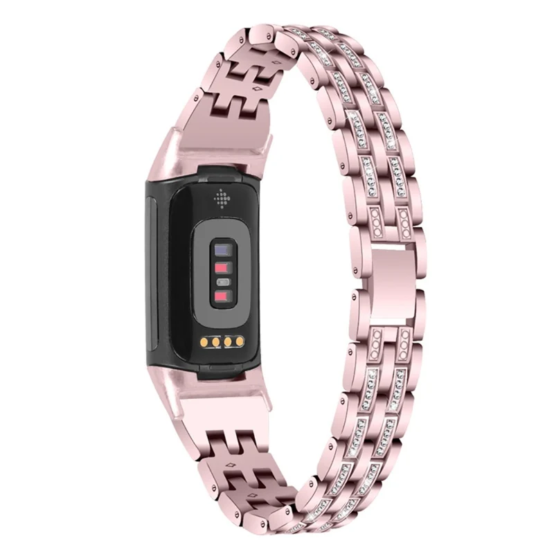 Auffallend schön Fitbit Charge 5 Metall und Strass armband