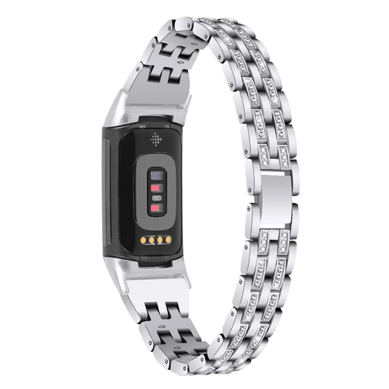 Auffallend schön Fitbit Charge 5 Metall und Strass armband