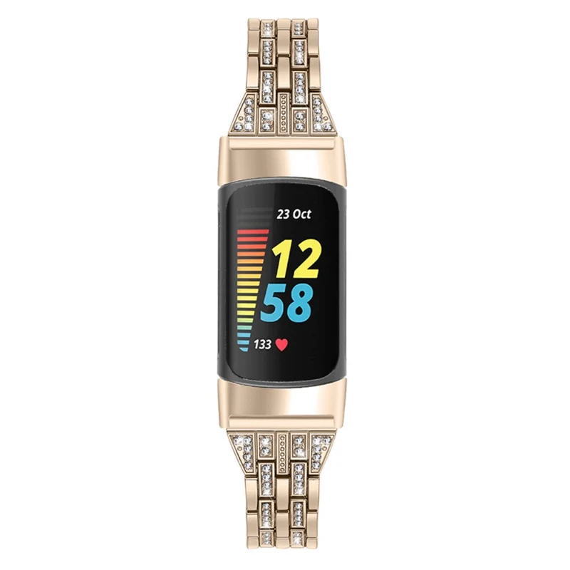Auffallend schön Fitbit Charge 5 Metall und Strass armband