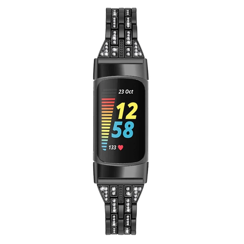 Auffallend schön Fitbit Charge 5 Metall und Strass armband