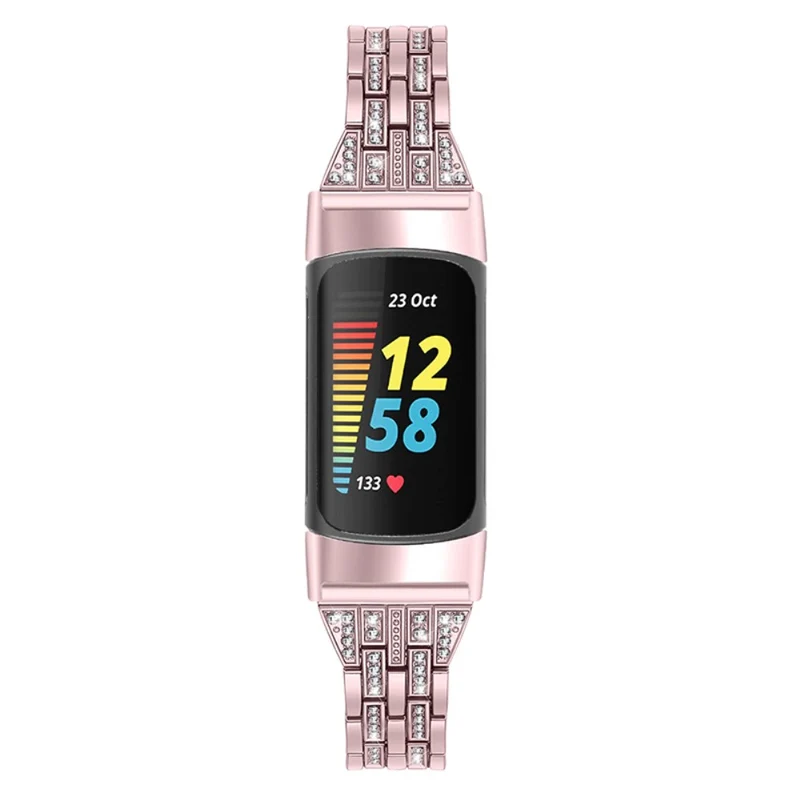Auffallend schön Fitbit Charge 5 Metall und Strass armband