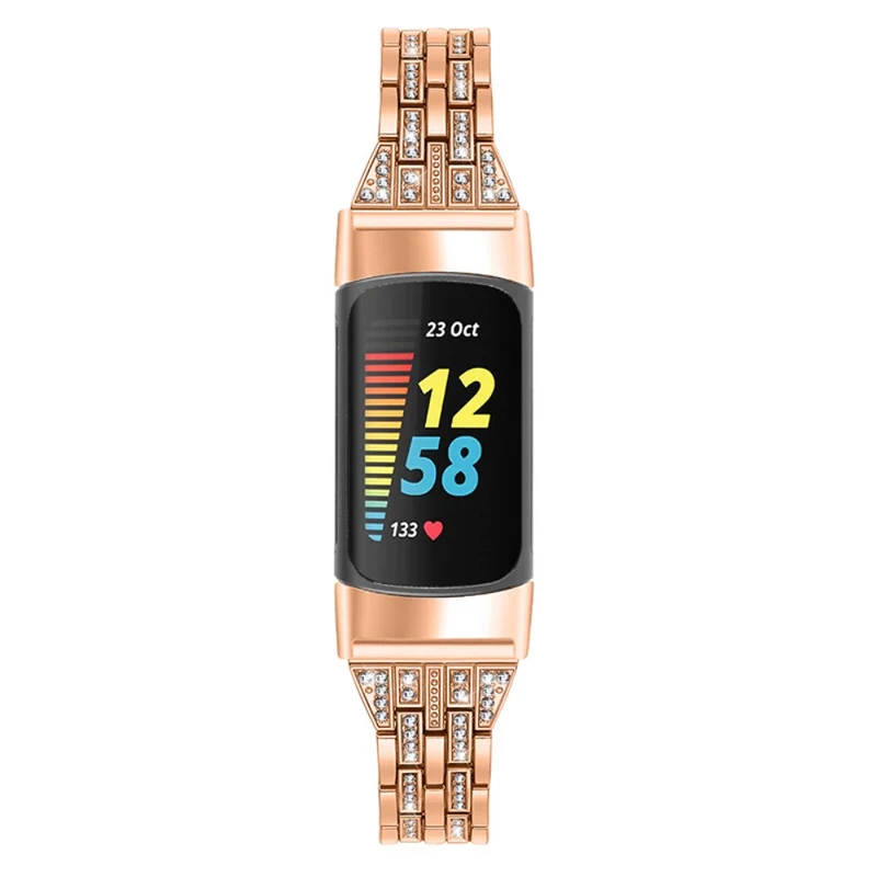 Auffallend schön Fitbit Charge 5 Metall und Strass armband