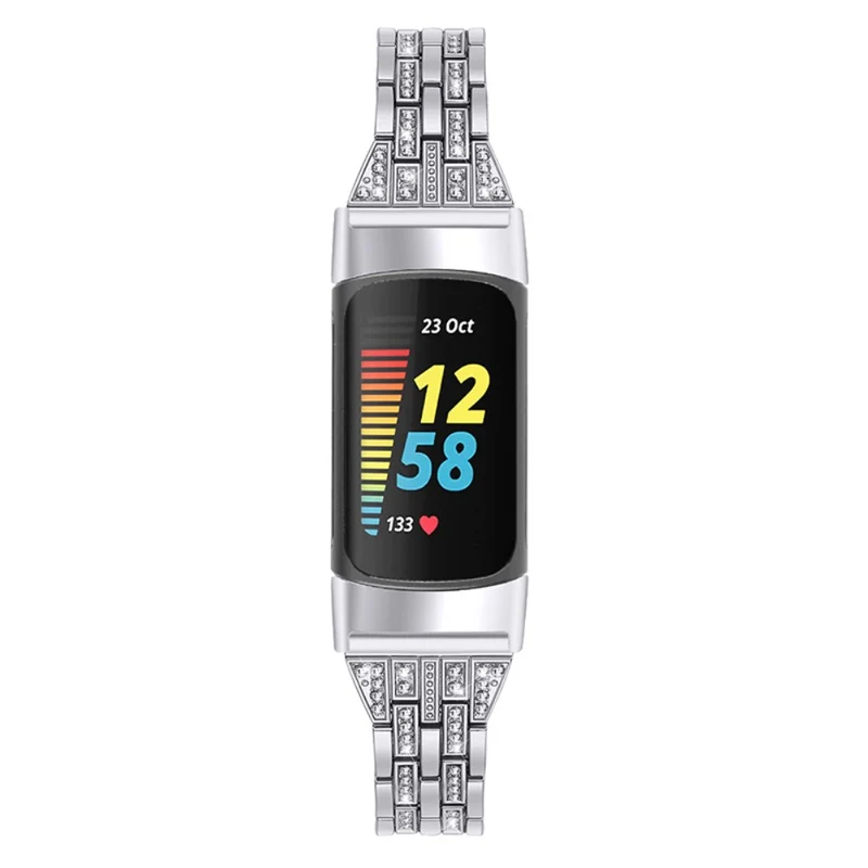Auffallend schön Fitbit Charge 5 Metall und Strass armband