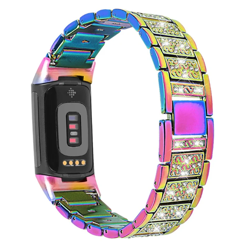 Dauerhaft Fitbit Charge 5 Metall und Strass armband
