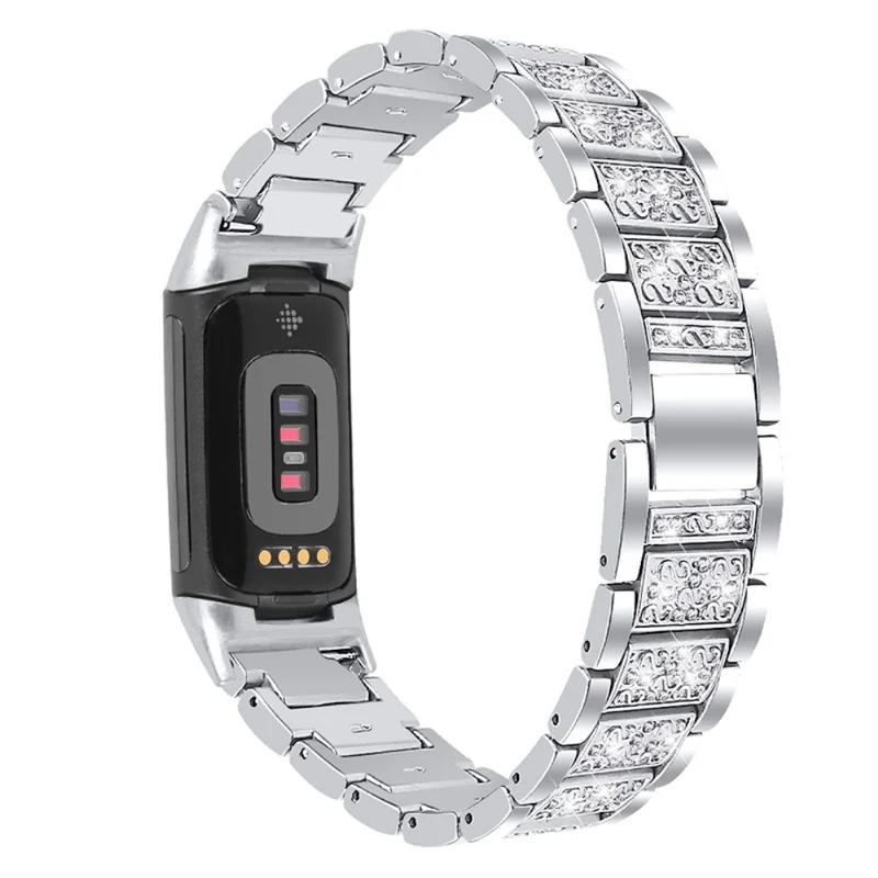 Dauerhaft Fitbit Charge 5 Metall und Strass armband