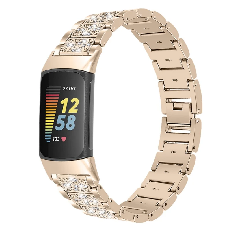 Dauerhaft Fitbit Charge 5 Metall und Strass armband