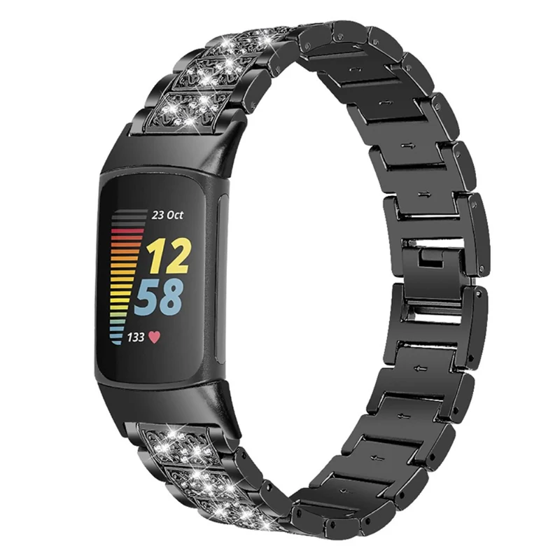 Dauerhaft Fitbit Charge 5 Metall und Strass armband