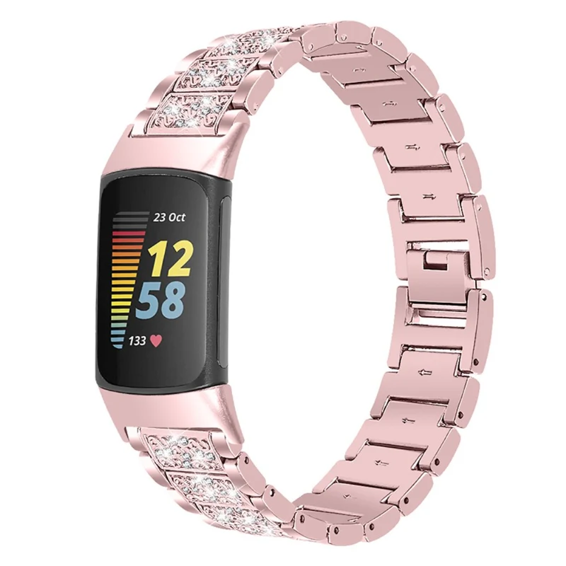 Dauerhaft Fitbit Charge 5 Metall und Strass armband