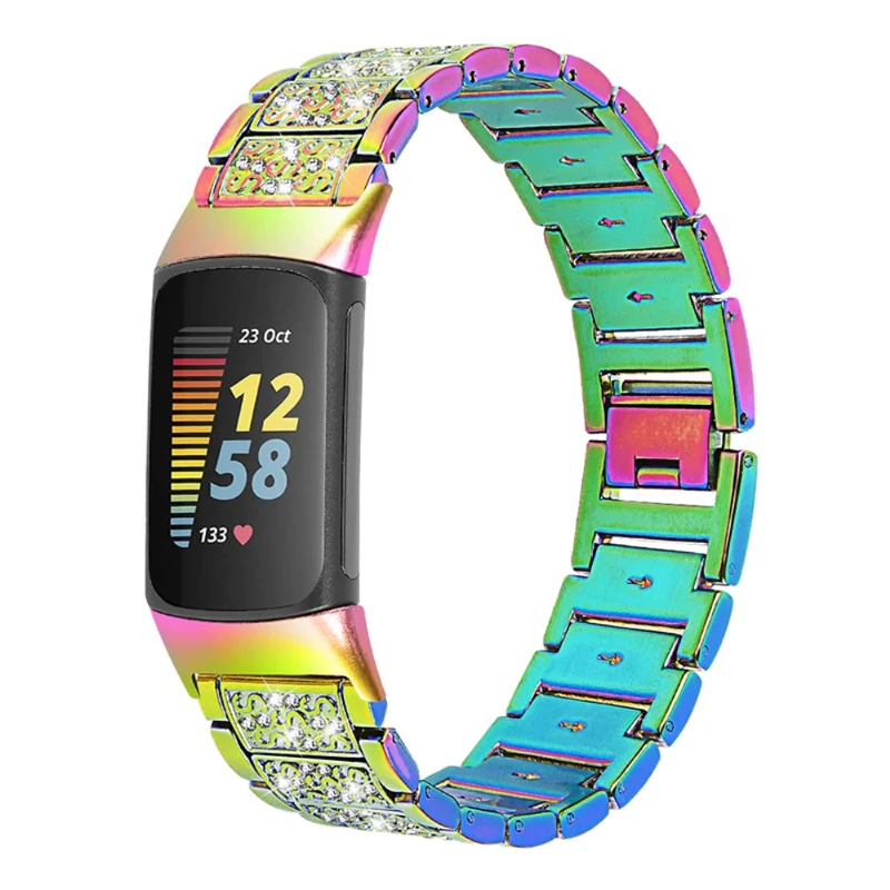 Dauerhaft Fitbit Charge 5 Metall und Strass armband