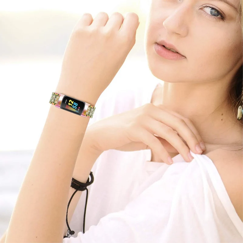 Dauerhaft Fitbit Charge 5 Metall und Strass armband