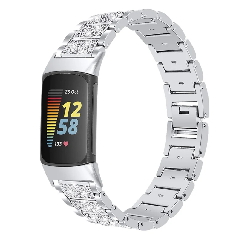 Dauerhaft Fitbit Charge 5 Metall und Strass armband