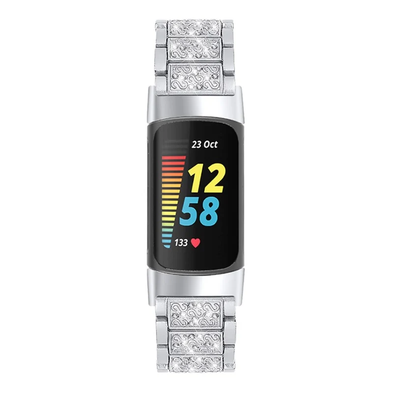 Dauerhaft Fitbit Charge 5 Metall und Strass armband