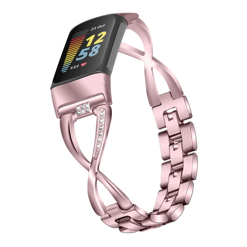 Mega elegant Fitbit Charge 5 Metall und Strass armband