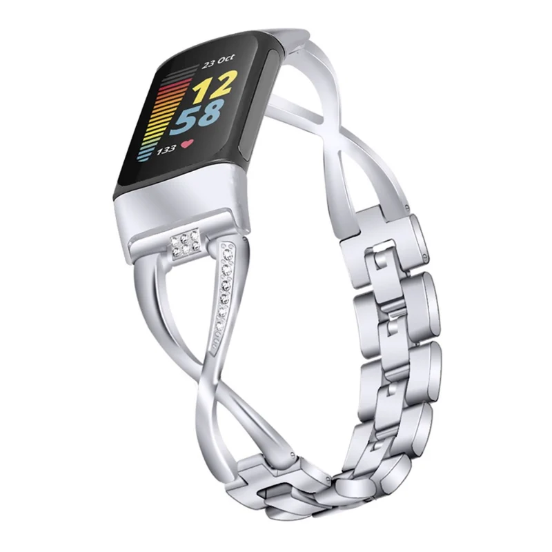 Mega elegant Fitbit Charge 5 Metall und Strass armband