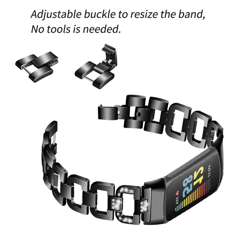 Super schön Fitbit Charge 5 Metall und Strass armband