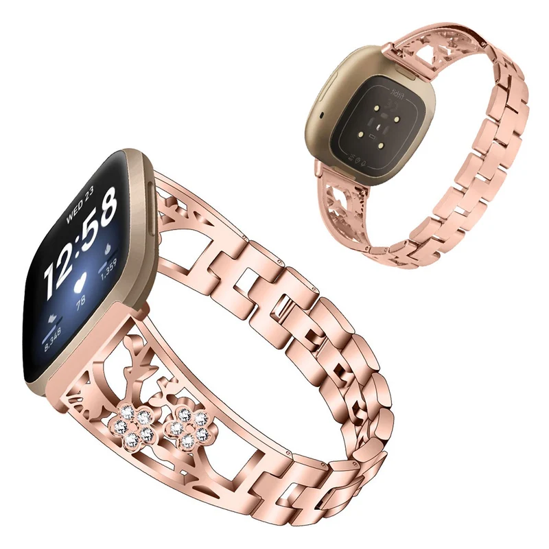 Süß Fitbit Versa 3 / Fitbit Sense Metall und Strass armband