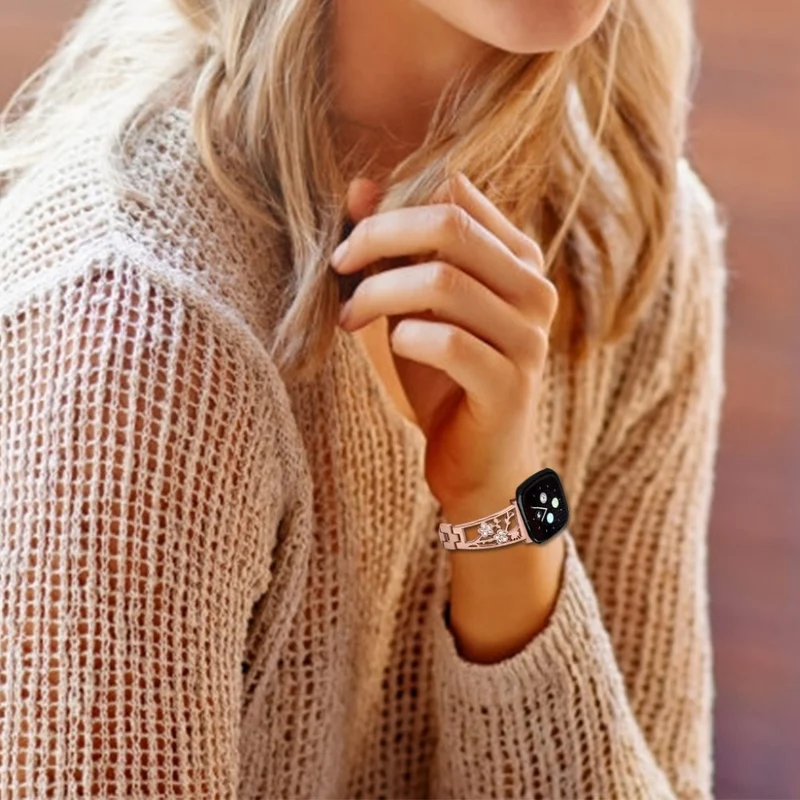 Süß Fitbit Versa 3 / Fitbit Sense Metall und Strass armband