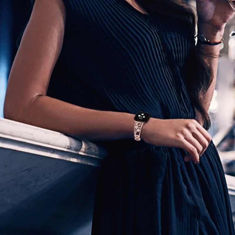 Süß Fitbit Versa 3 / Fitbit Sense Metall und Strass armband
