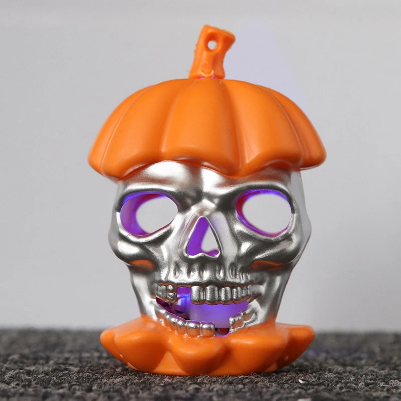 Halloween Dekorationsfigur Skull mit Kürbishut