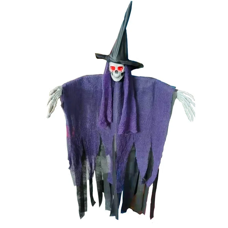 Halloween Dekofigur mit skelettiertem Zauberer