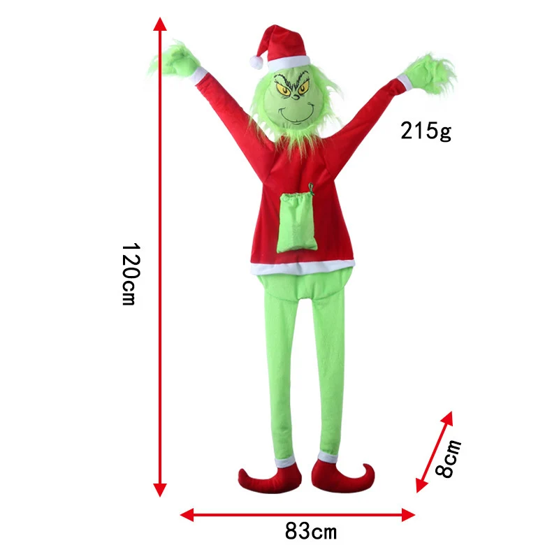 Lustiger Weihnachtsstrumpf mit Grinch-Motiv