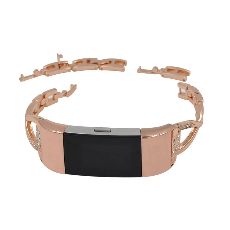 Stilvoll Fitbit Charge 5 Metall und Strass armband