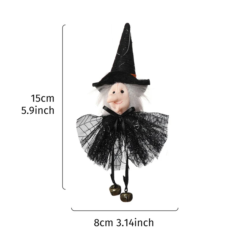 Halloween-Haarclip mit Katzengesicht, Hexenhut und Glöckchen