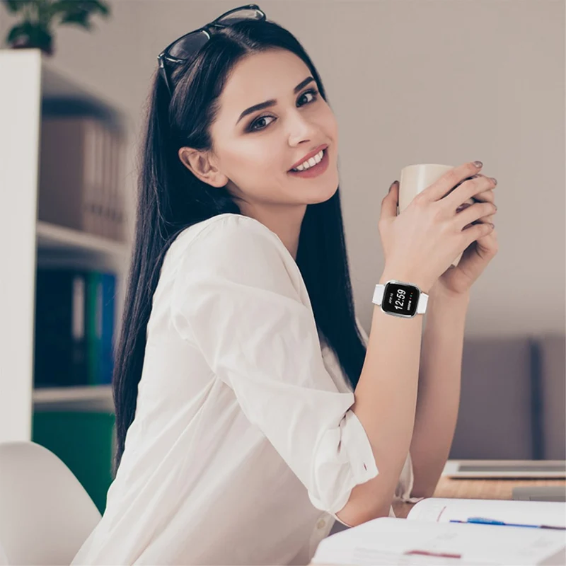 Dauerhaft Fitbit Versa 2 Echtes Leder armband