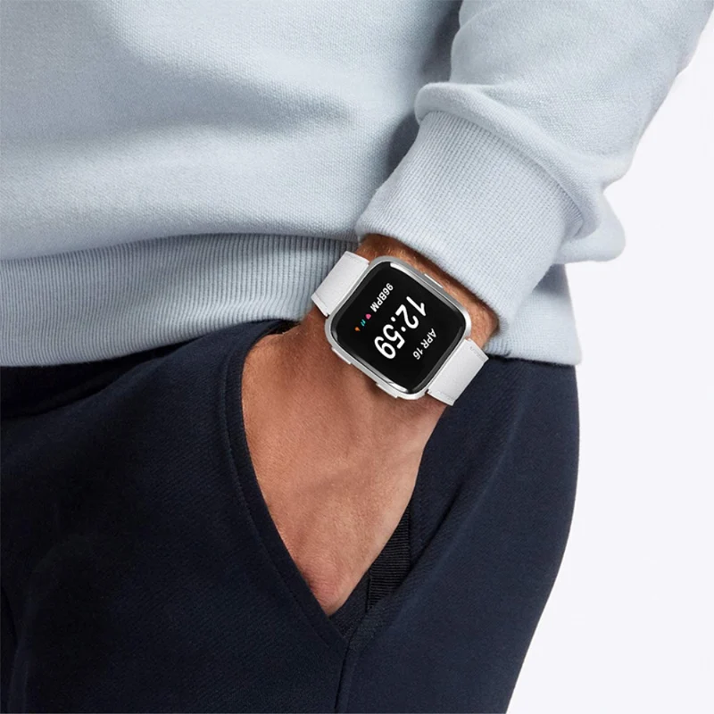 Dauerhaft Fitbit Versa 2 Echtes Leder armband
