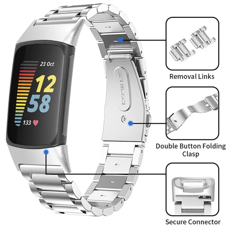 Unglaublich robust Fitbit Charge 5 Metall armband
